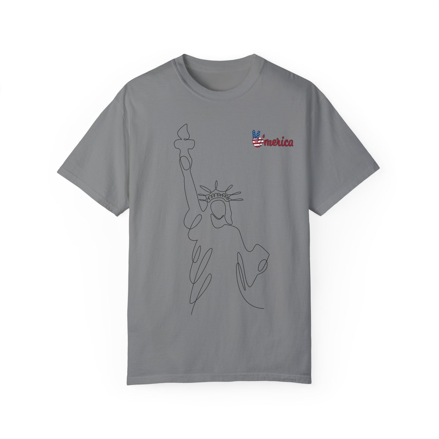 Unisex Garment-Dyed T-shirt - Celebrate 'Merica with Liberty Design