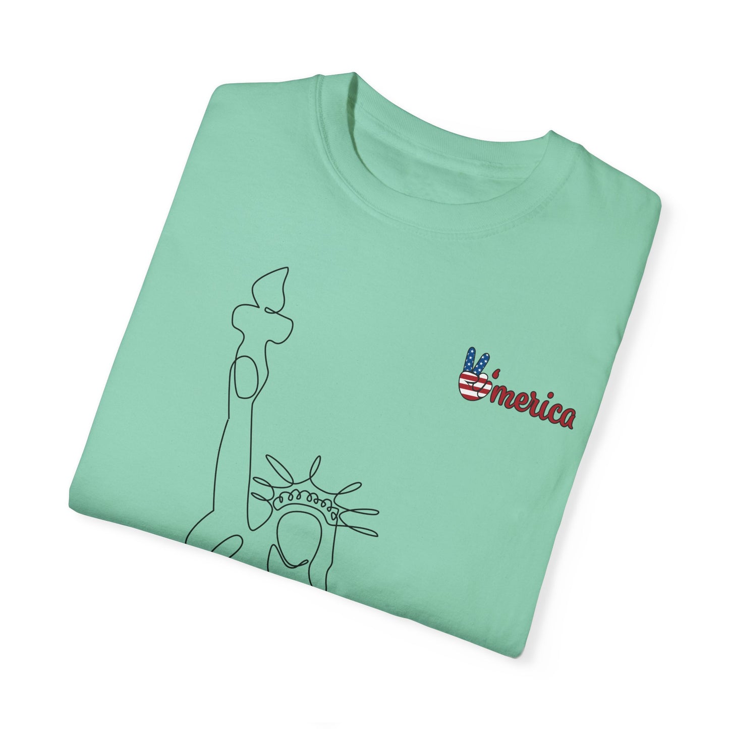 Unisex Garment-Dyed T-shirt - Celebrate 'Merica with Liberty Design