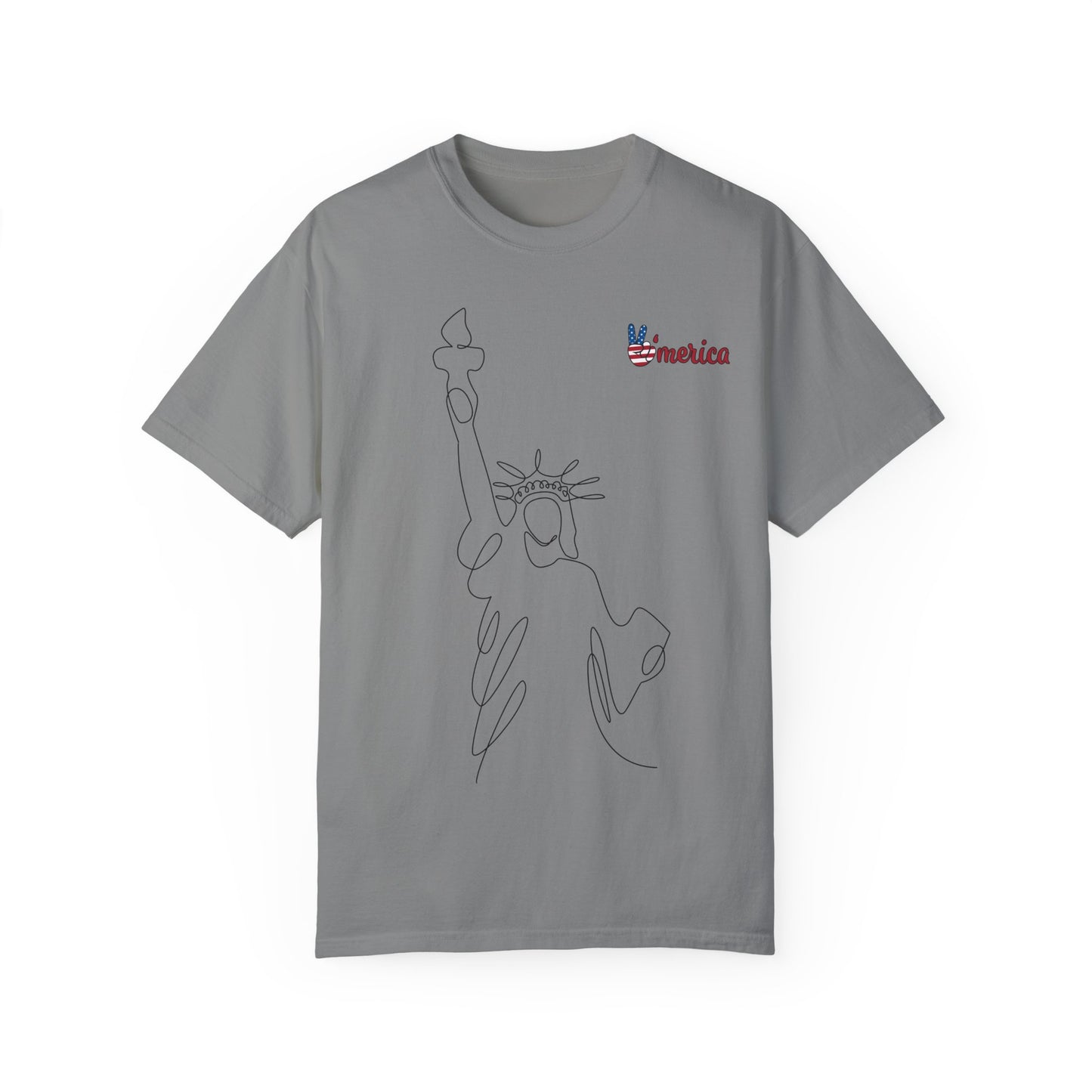 Unisex Garment-Dyed T-shirt - Celebrate 'Merica with Liberty Design