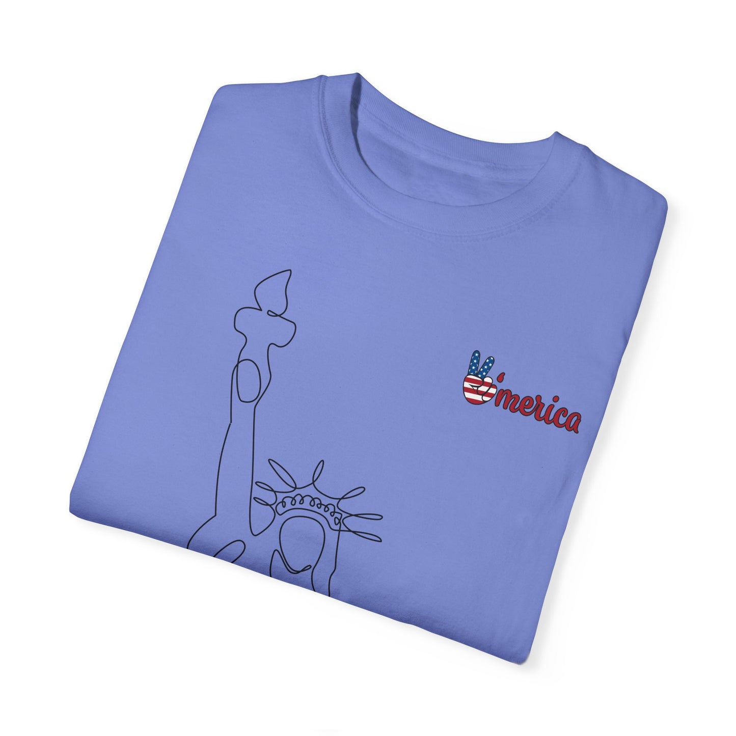 Unisex Garment-Dyed T-shirt - Celebrate 'Merica with Liberty Design