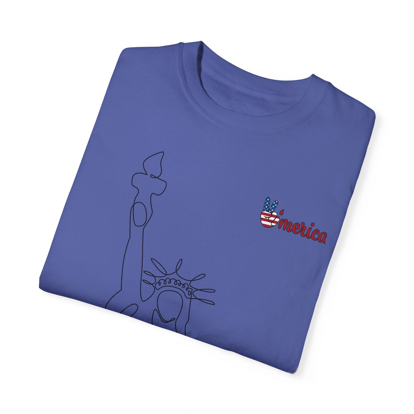 Unisex Garment-Dyed T-shirt - Celebrate 'Merica with Liberty Design