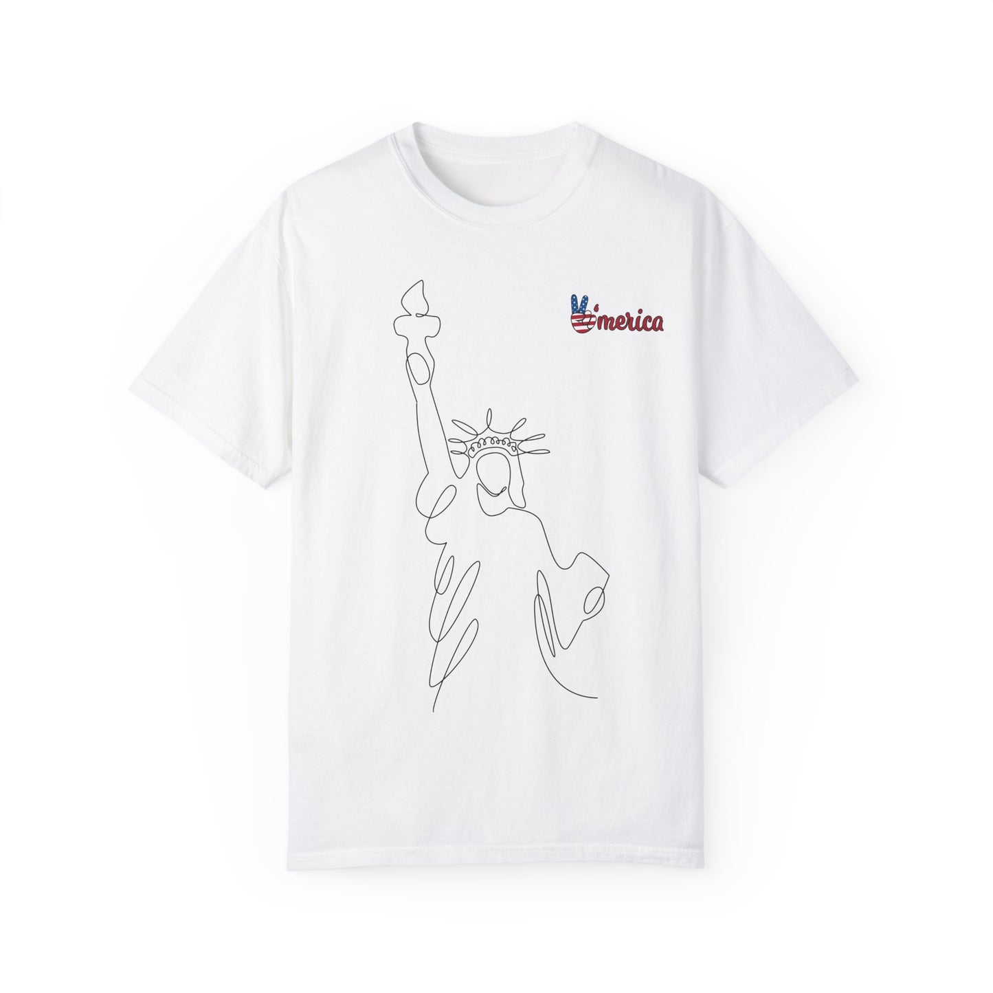 Unisex Garment-Dyed T-shirt - Celebrate 'Merica with Liberty Design