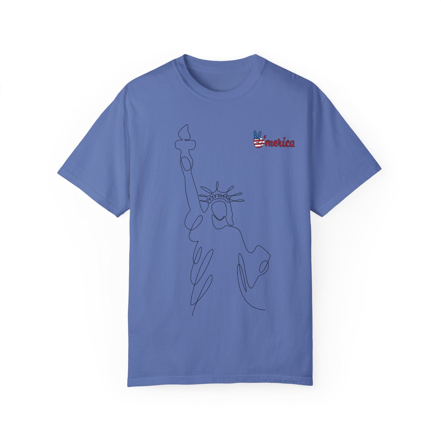 Unisex Garment-Dyed T-shirt - Celebrate 'Merica with Liberty Design