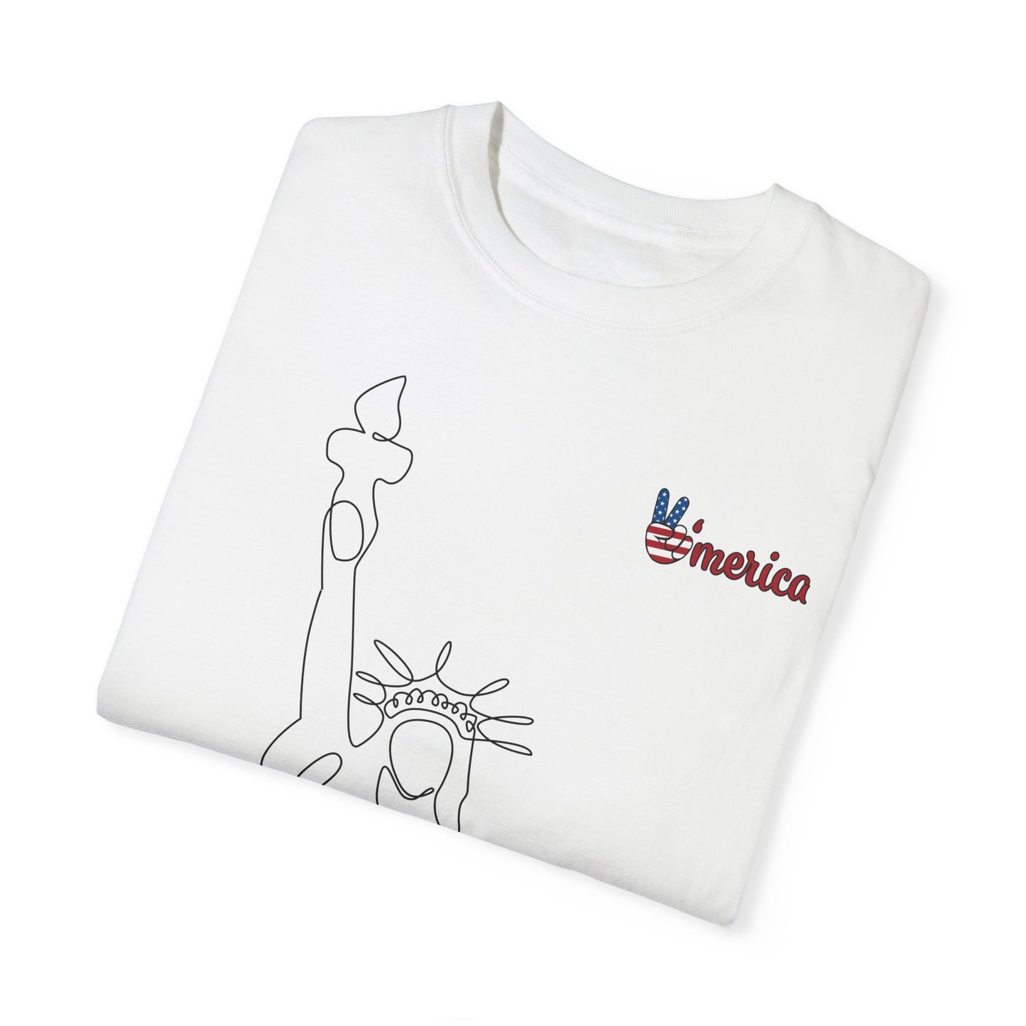 Unisex Garment-Dyed T-shirt - Celebrate 'Merica with Liberty Design