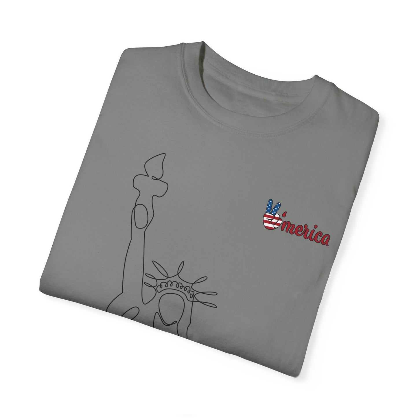 Unisex Garment-Dyed T-shirt - Celebrate 'Merica with Liberty Design