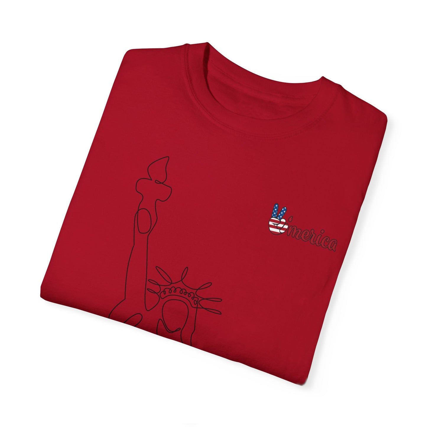 Unisex Garment-Dyed T-shirt - Celebrate 'Merica with Liberty Design