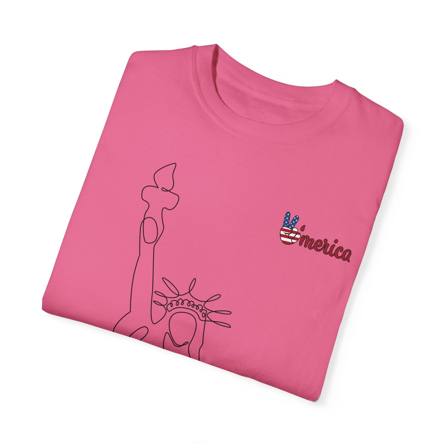 Unisex Garment-Dyed T-shirt - Celebrate 'Merica with Liberty Design