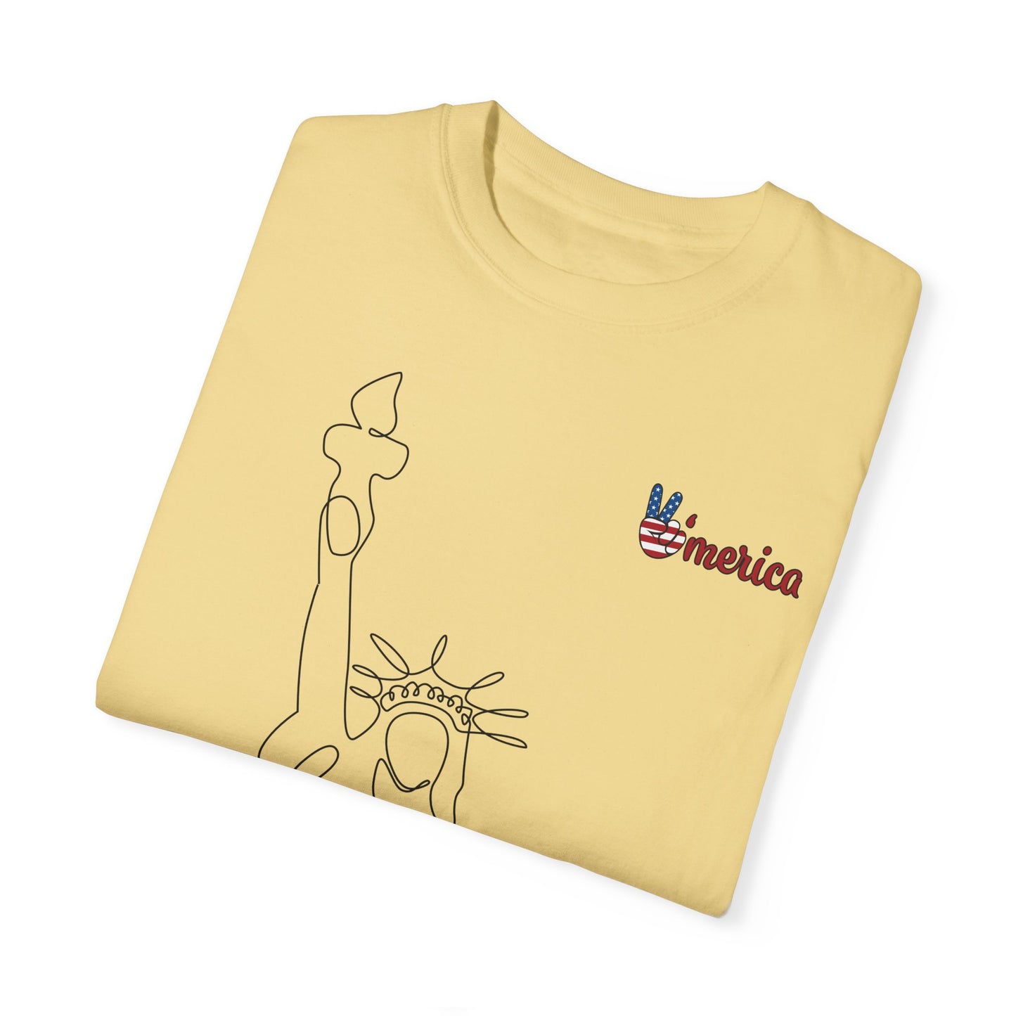 Unisex Garment-Dyed T-shirt - Celebrate 'Merica with Liberty Design