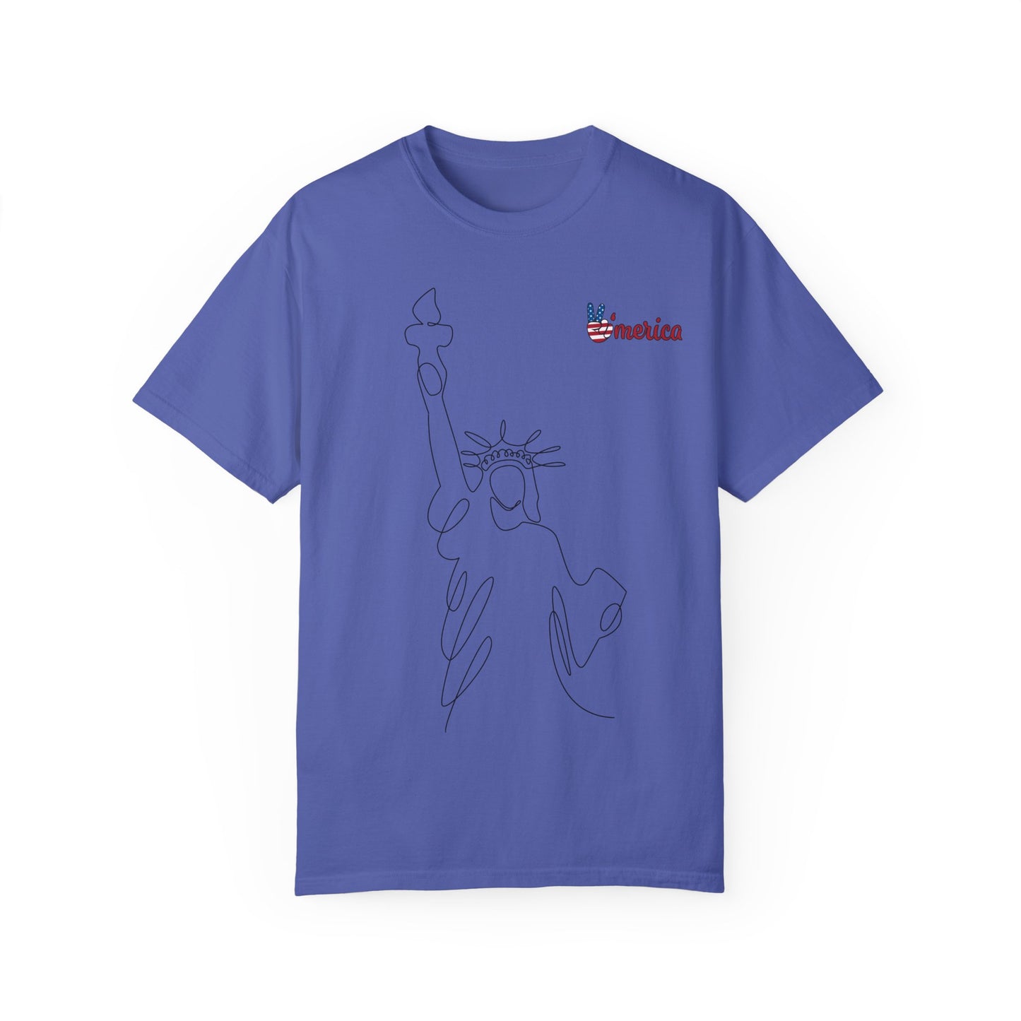 Unisex Garment-Dyed T-shirt - Celebrate 'Merica with Liberty Design
