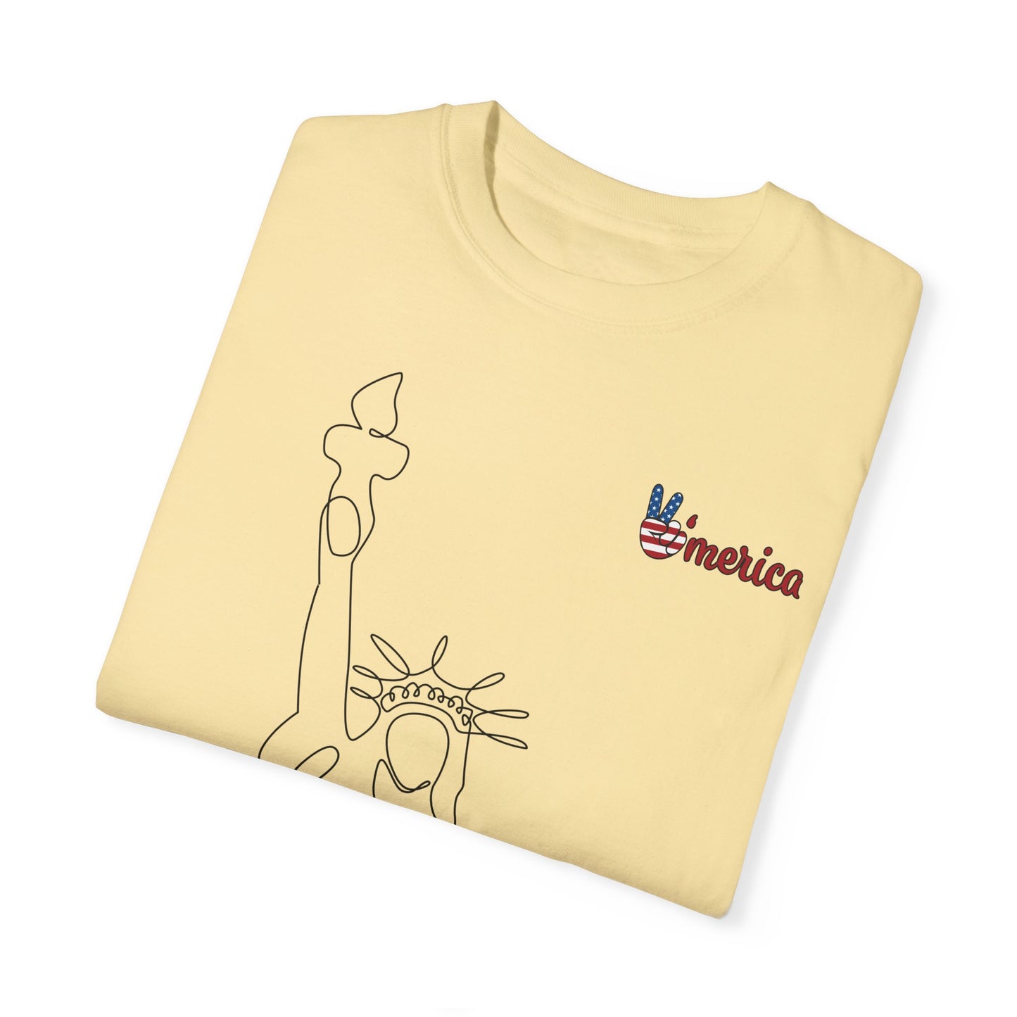 Unisex Garment-Dyed T-shirt - Celebrate 'Merica with Liberty Design