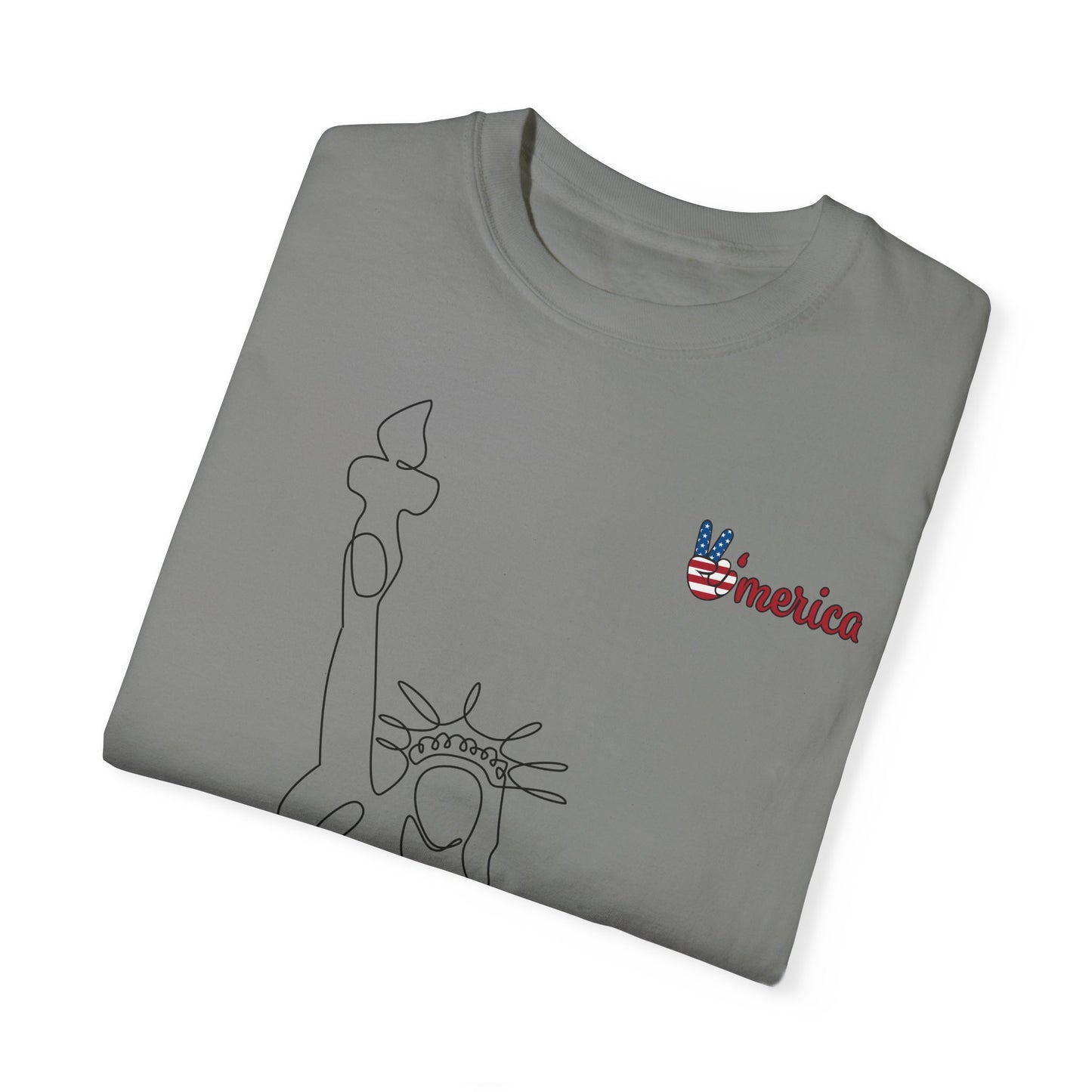 Unisex Garment-Dyed T-shirt - Celebrate 'Merica with Liberty Design