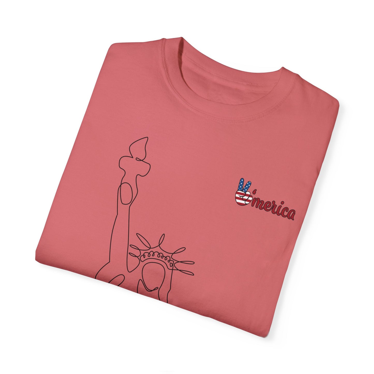 Unisex Garment-Dyed T-shirt - Celebrate 'Merica with Liberty Design