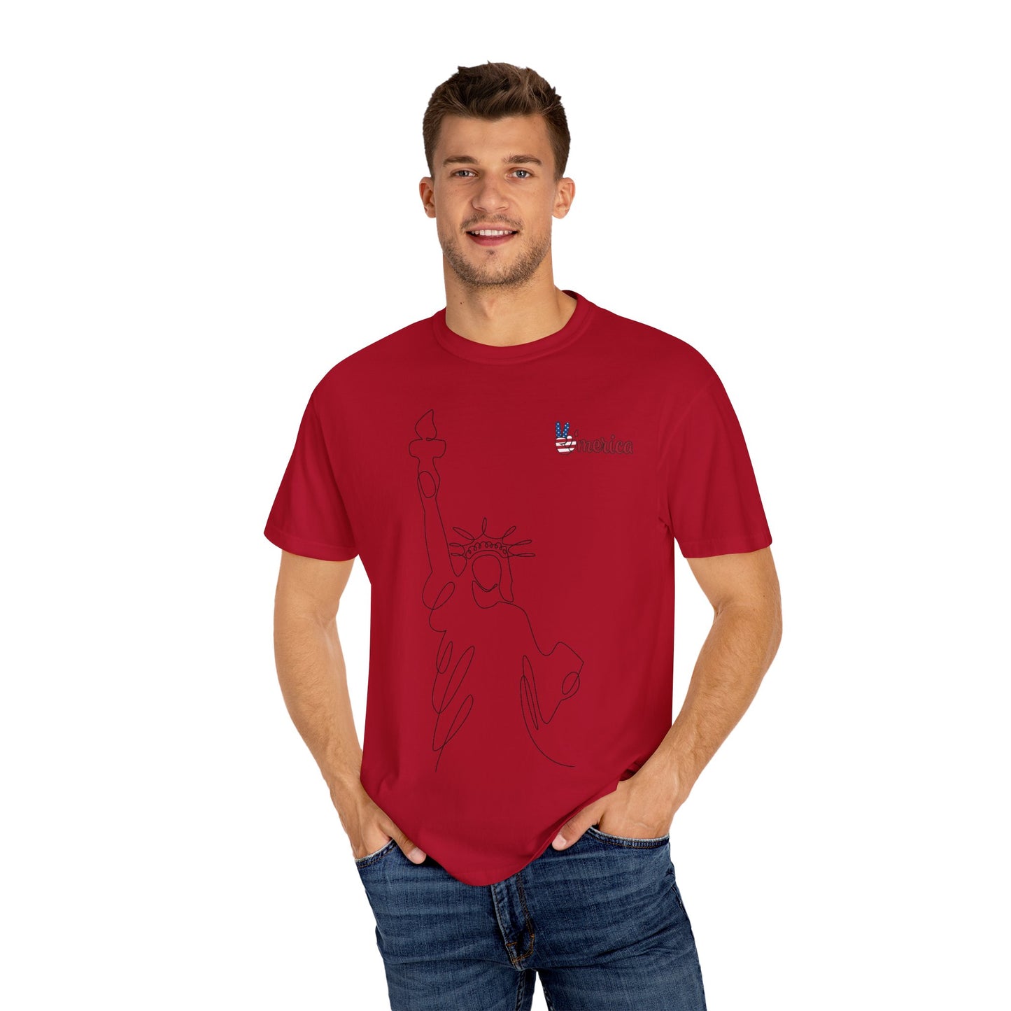 Unisex Garment-Dyed T-shirt - Celebrate 'Merica with Liberty Design