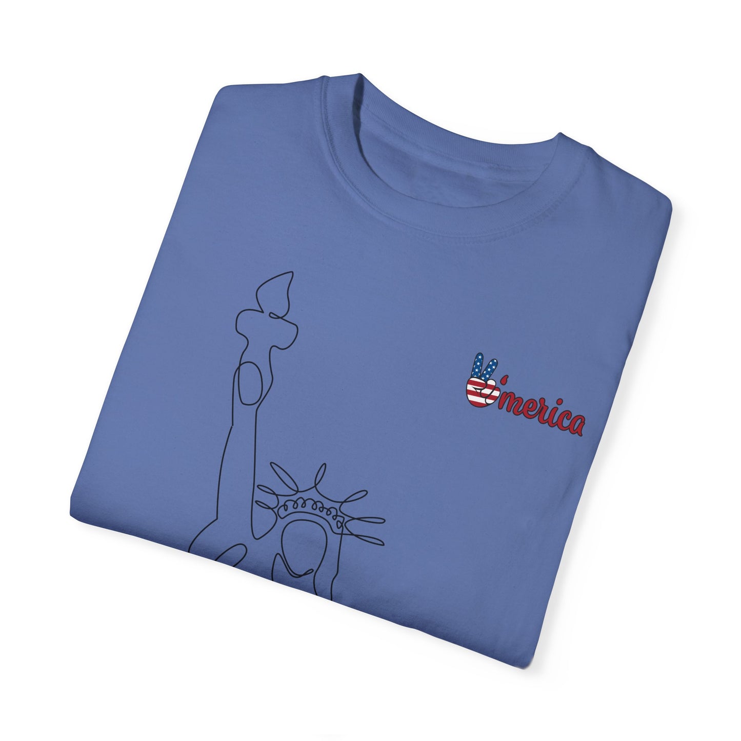Unisex Garment-Dyed T-shirt - Celebrate 'Merica with Liberty Design