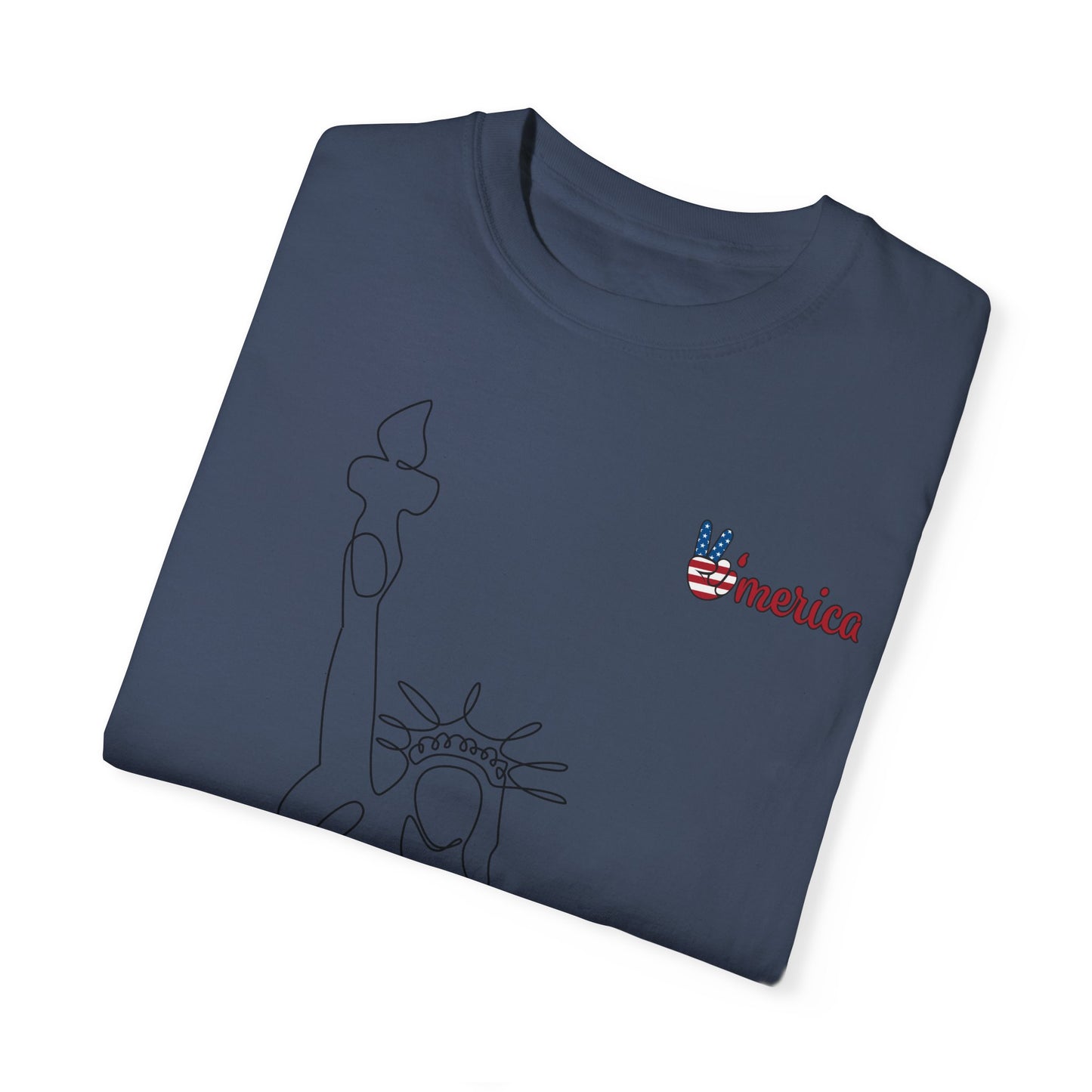 Unisex Garment-Dyed T-shirt - Celebrate 'Merica with Liberty Design