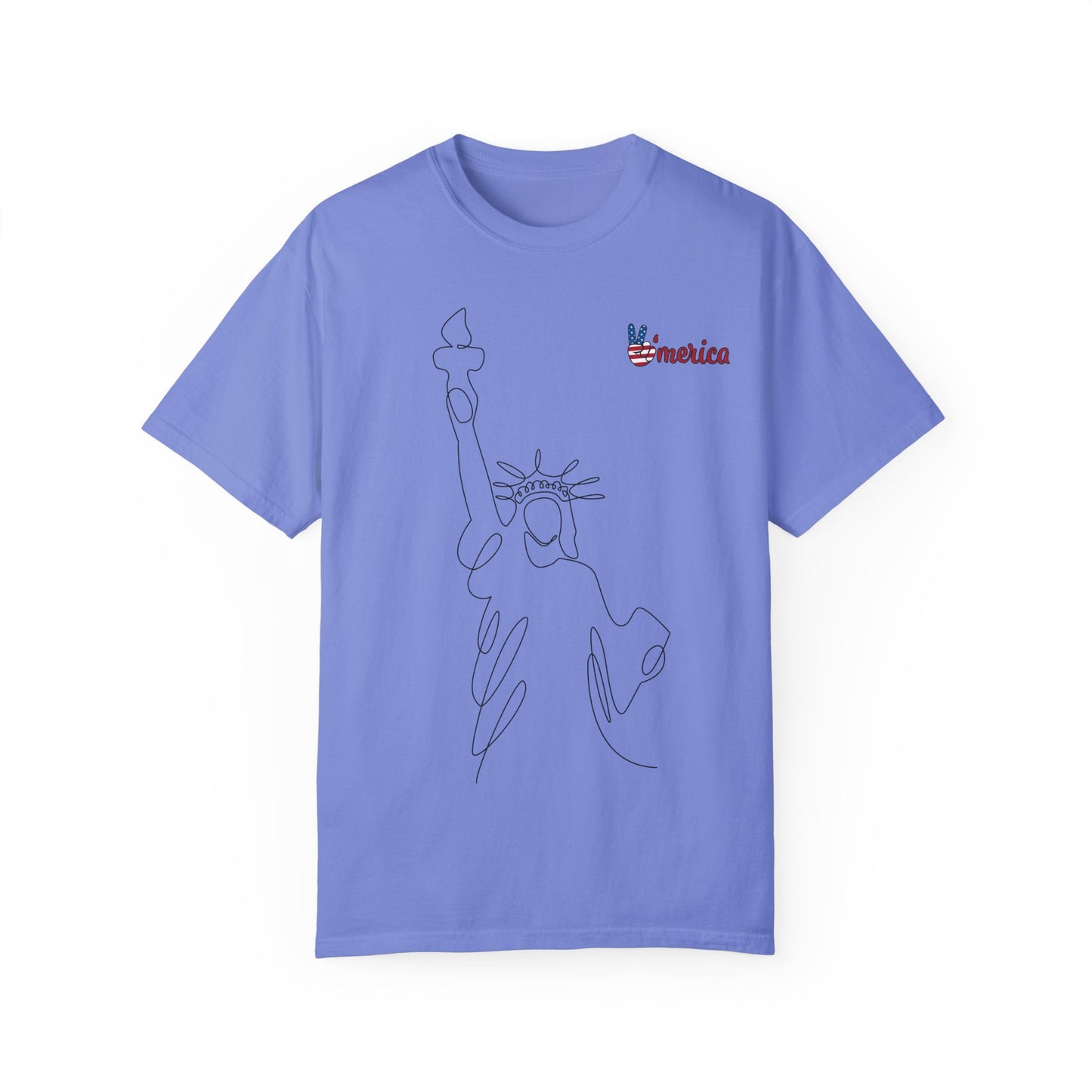 Unisex Garment-Dyed T-shirt - Celebrate 'Merica with Liberty Design