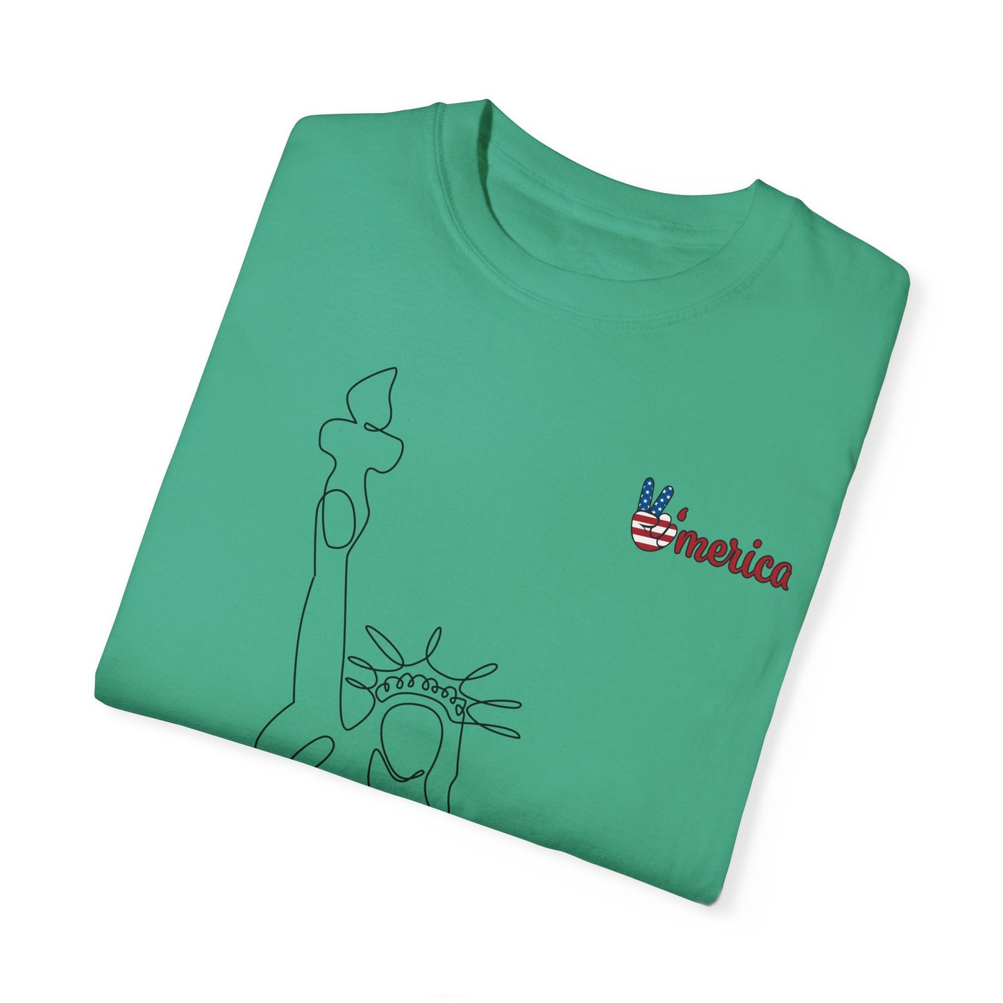 Unisex Garment-Dyed T-shirt - Celebrate 'Merica with Liberty Design
